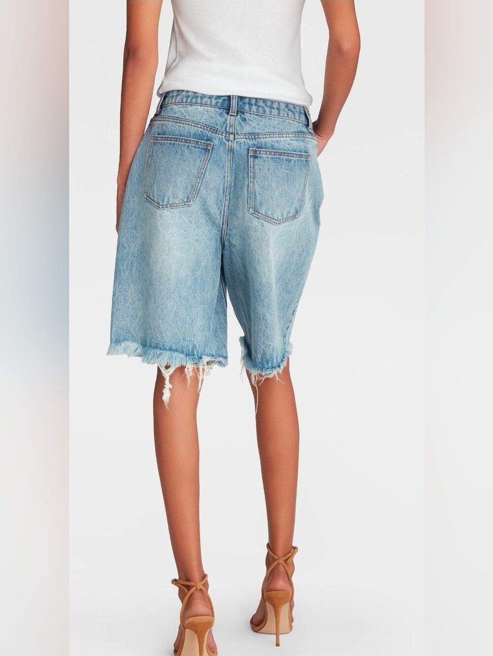 KBB by Khalana The Denim Bermuda Shorts in Light wash - Picture 3 of 3